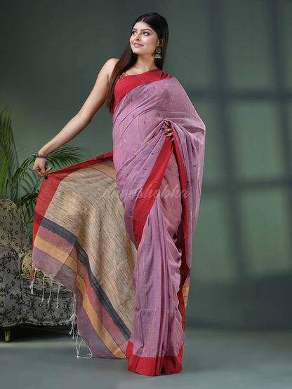 Coffee Cotton Handloom Saree