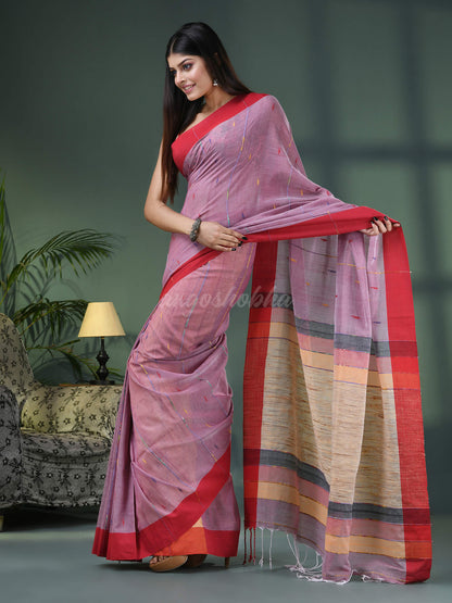 Coffee Cotton Handloom Saree