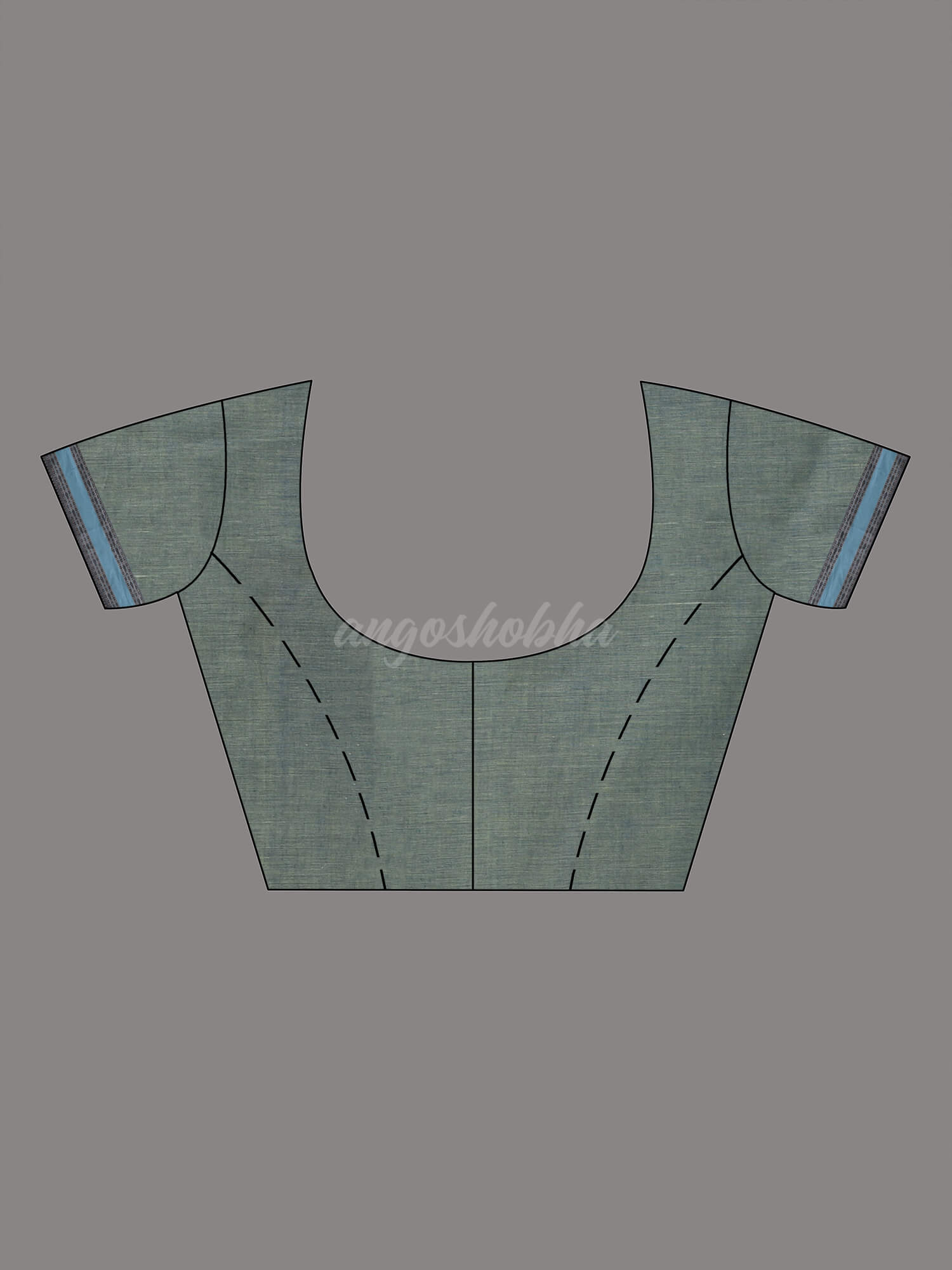 Olive Green Cotton Jacquard Border Handloom Saree