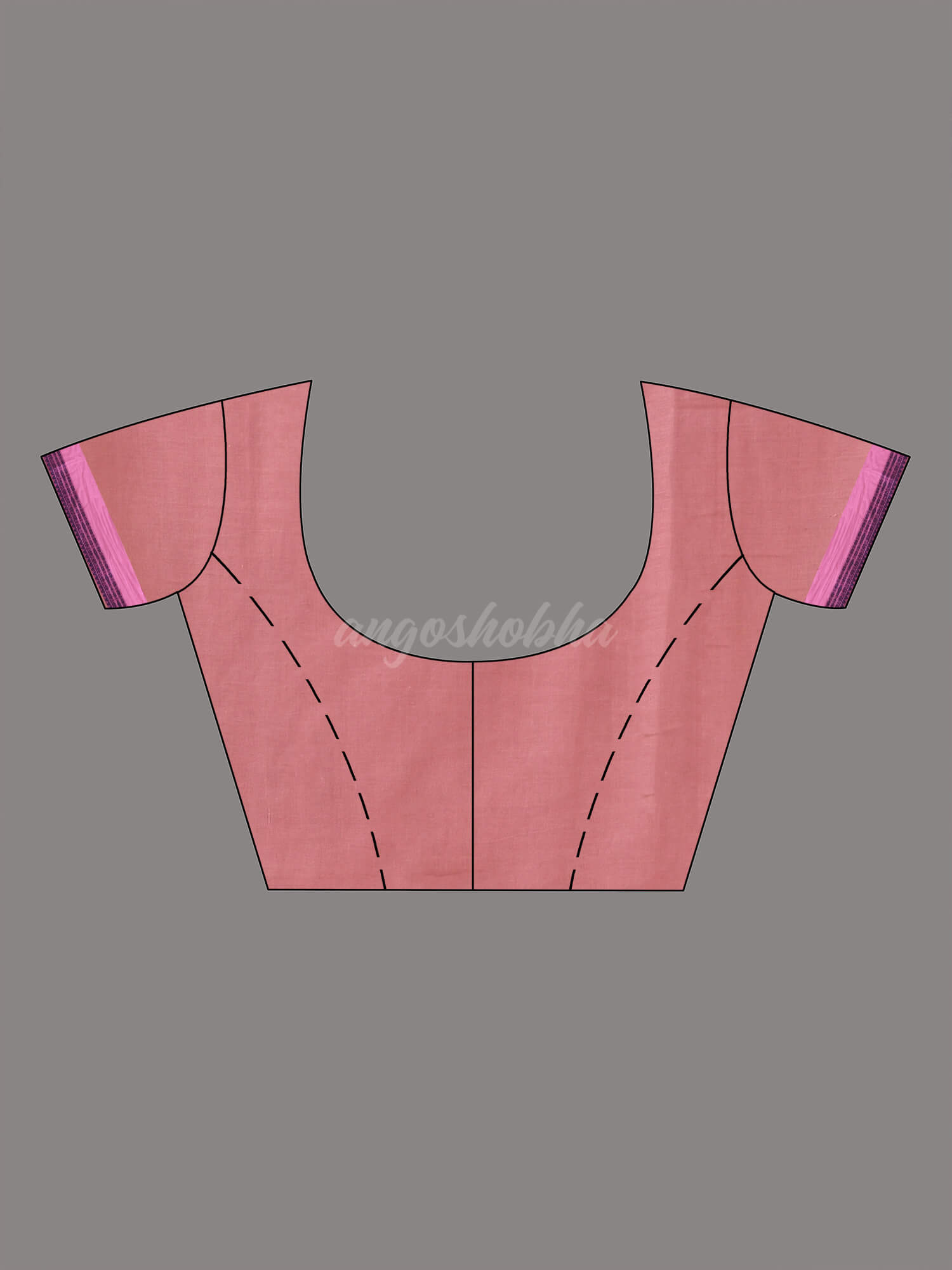 Pastel Peach Cotton Jacquard Border Handloom Saree