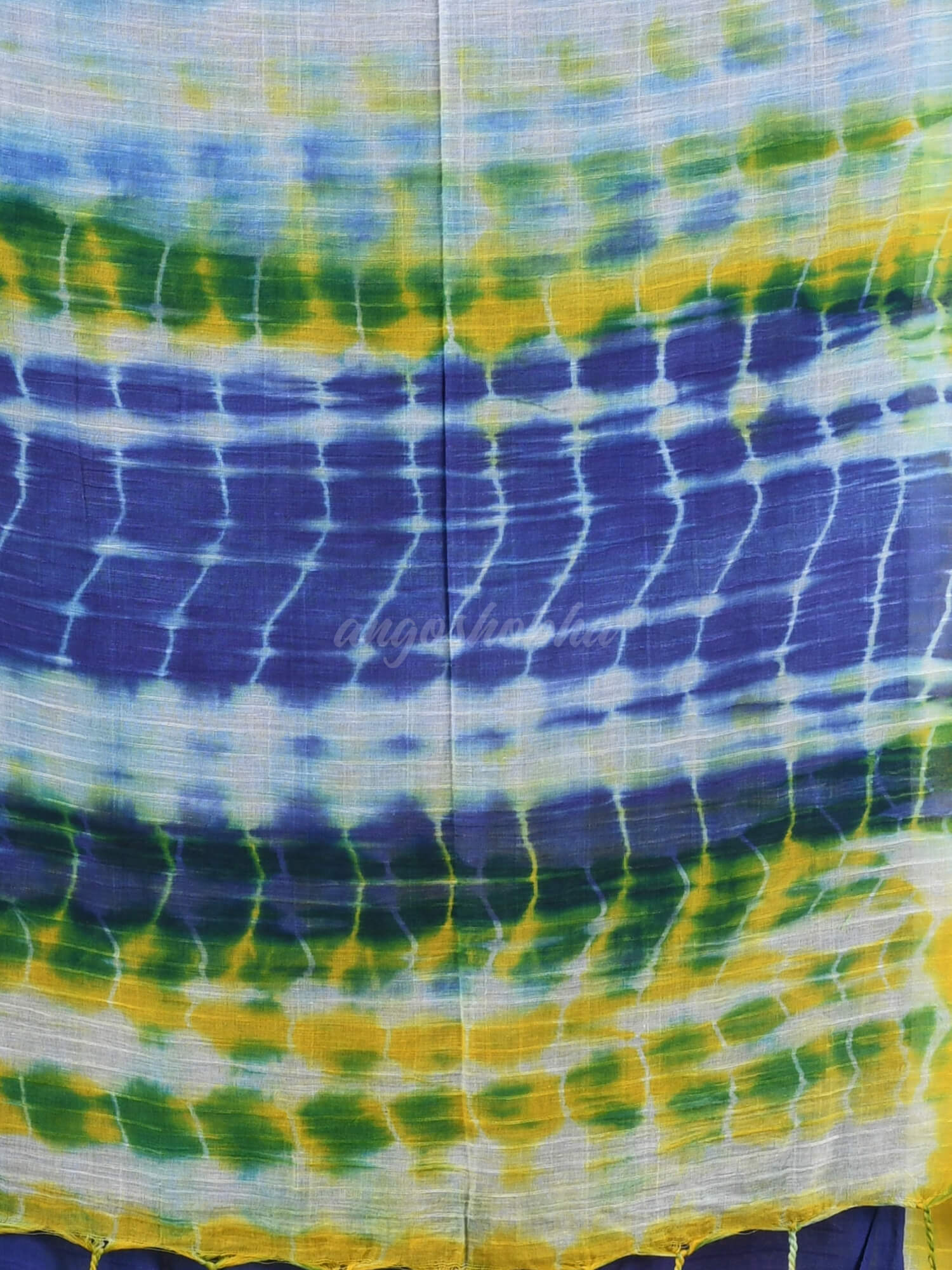 Blue & White Cotton Srivari Handloom Saree