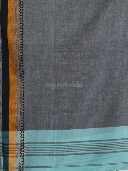 Baby Blue Cotton Jacquard Border Handloom Saree