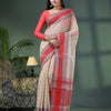 Cream Cotton Jacquard Border Handloom Saree