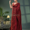 Maroon Cotton Jacquard Border Handloom Saree