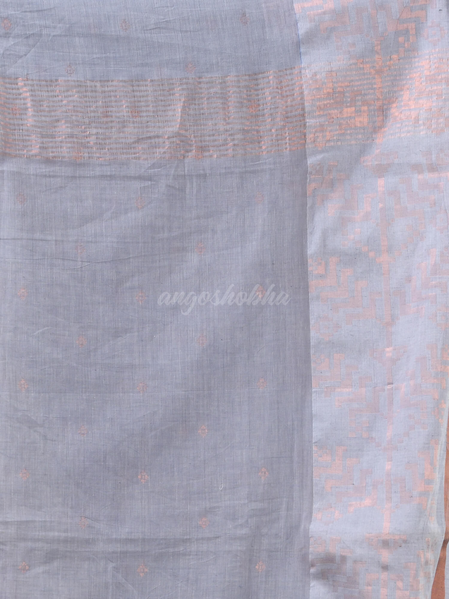 Silver Cotton Jacquard Border Handloom Saree