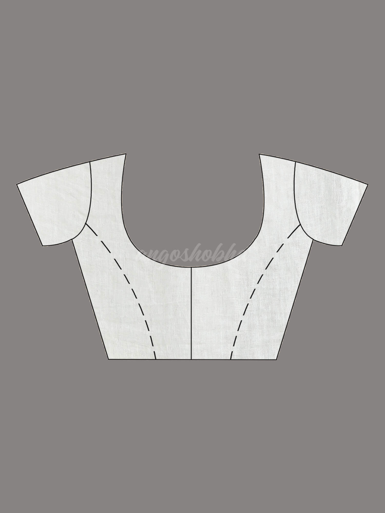 White Linen Black Deck Of Cards Design Handwoven Saree blouse