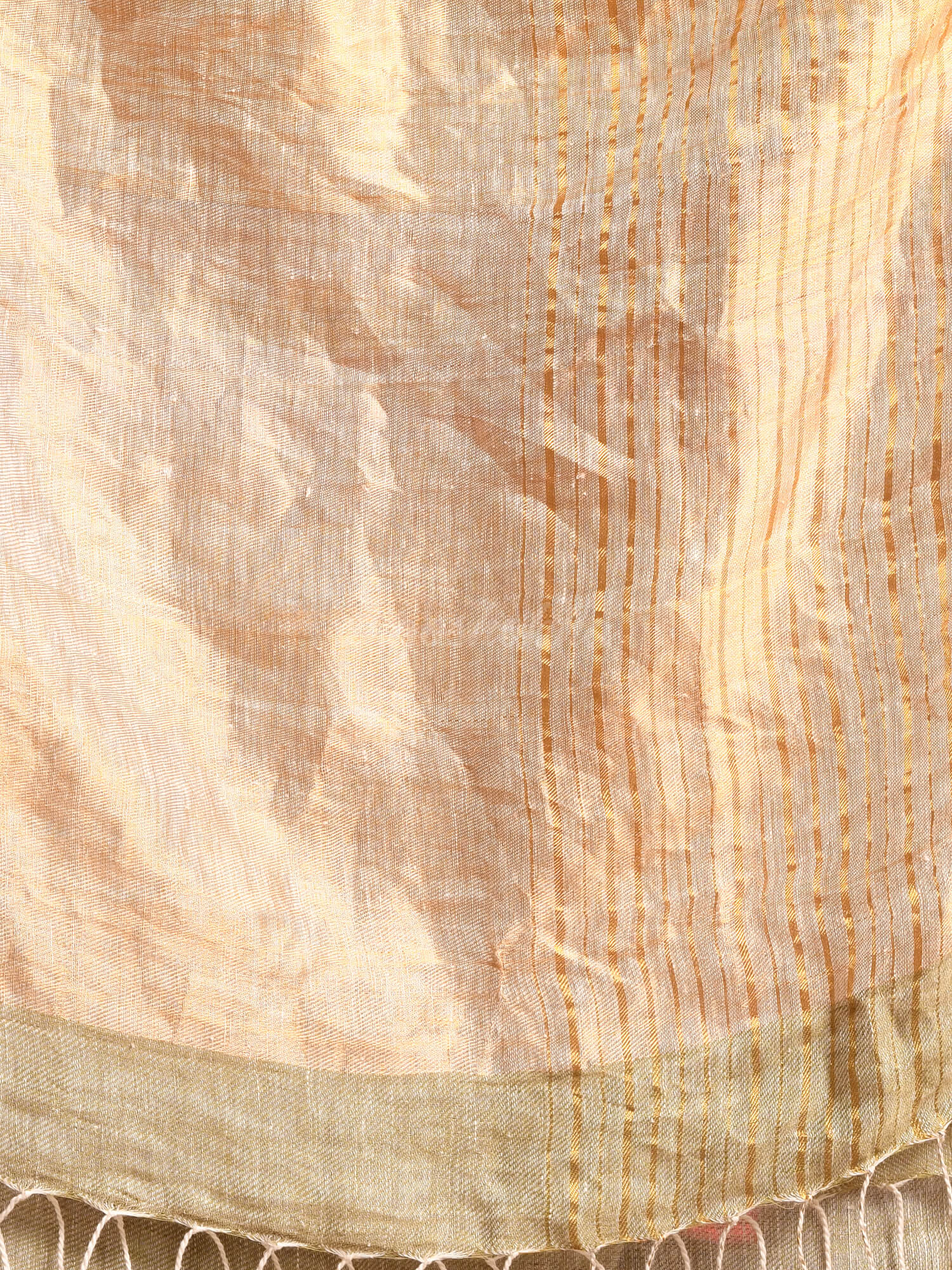 Sage Green Linen Zari Pallu Handwoven Saree