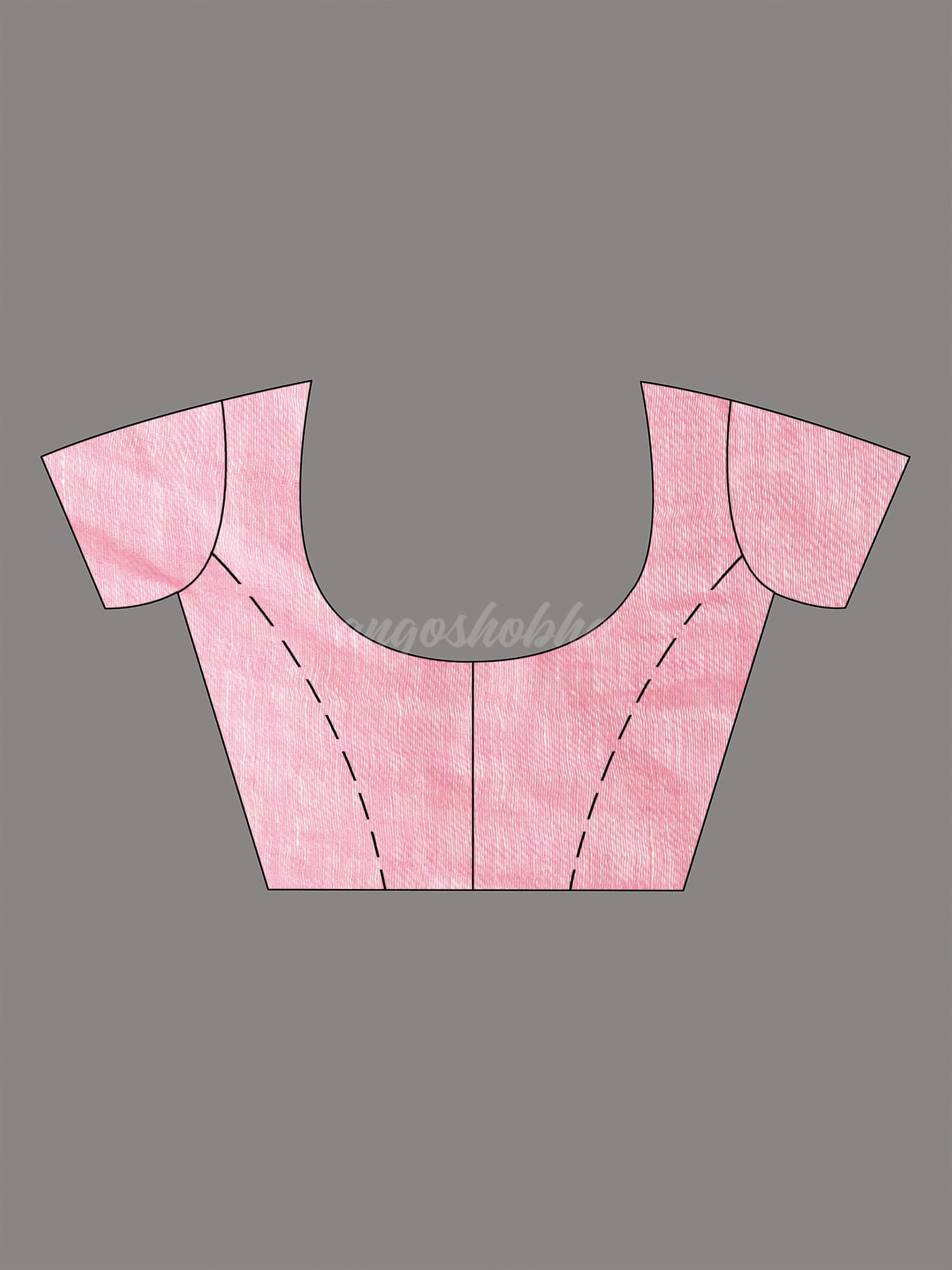 Blush Pink Linen Zari Pallu Handwoven Saree blouse