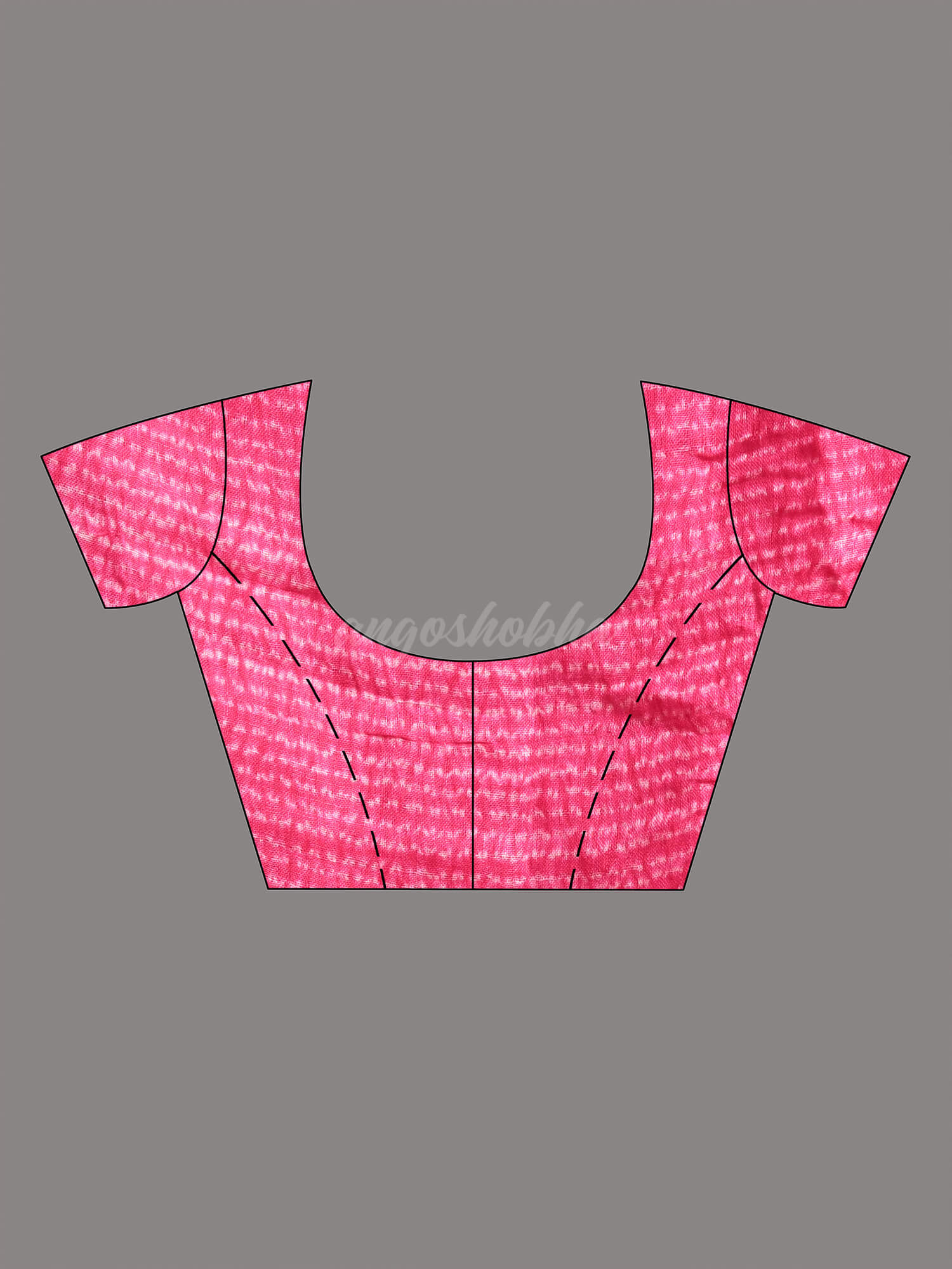 Pink Linen Srivari Handwoven Saree blouse