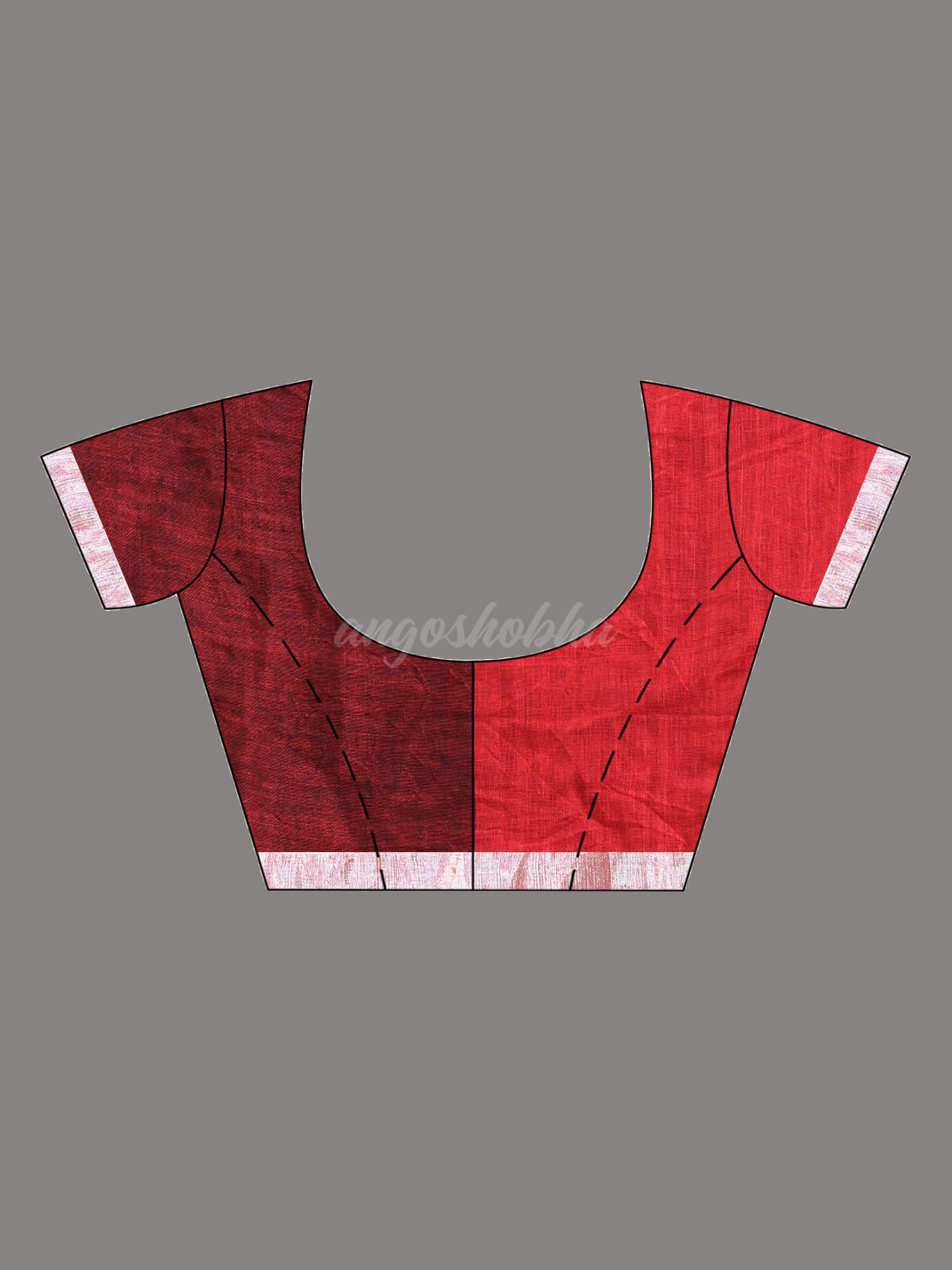 Black & Maroon Linen Handwoven Saree blouse