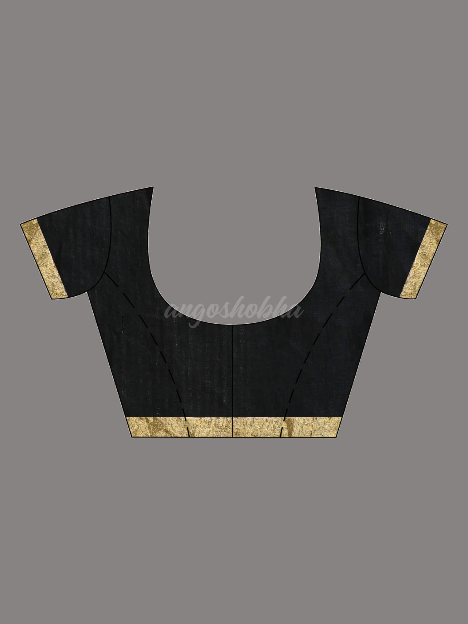 Black Linen All Body Multi Colour Zari Check Handwoven Tissue Saree