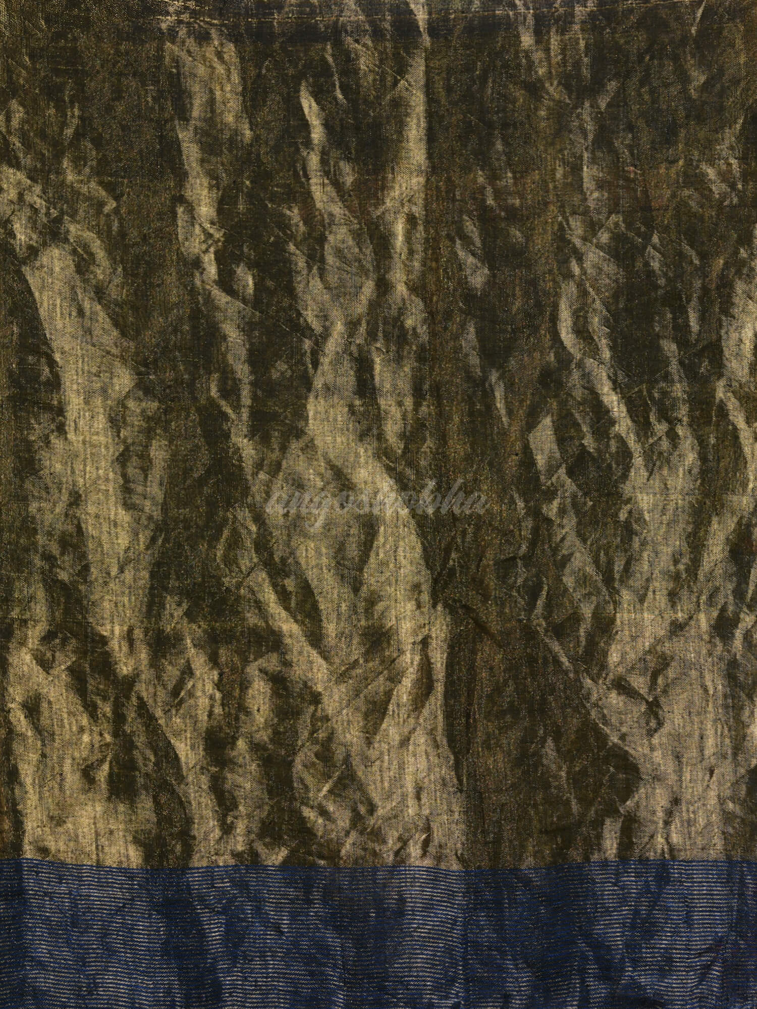 Blue Linen Zari Tissue Check Handwoven Saree