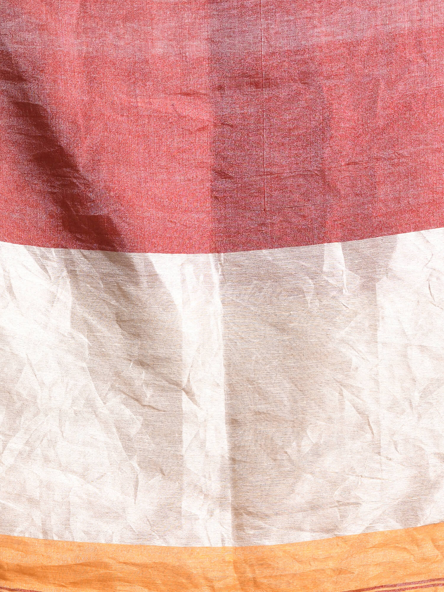 Mustard & Maroon Linen Zari Handwoven tissue Saree