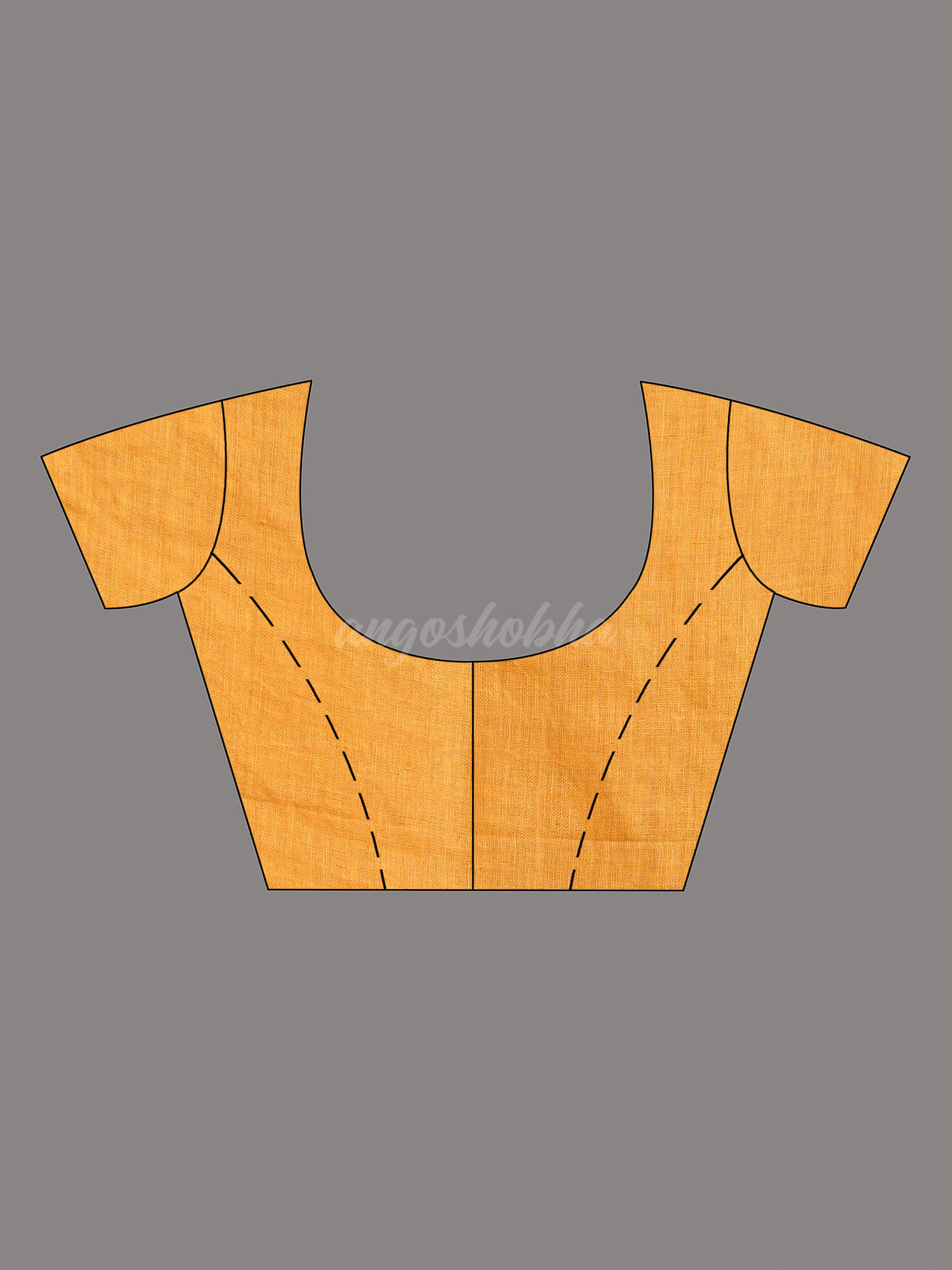 Mustard Linen With Pallu Silver Zari Check Handwoven Saree blouse