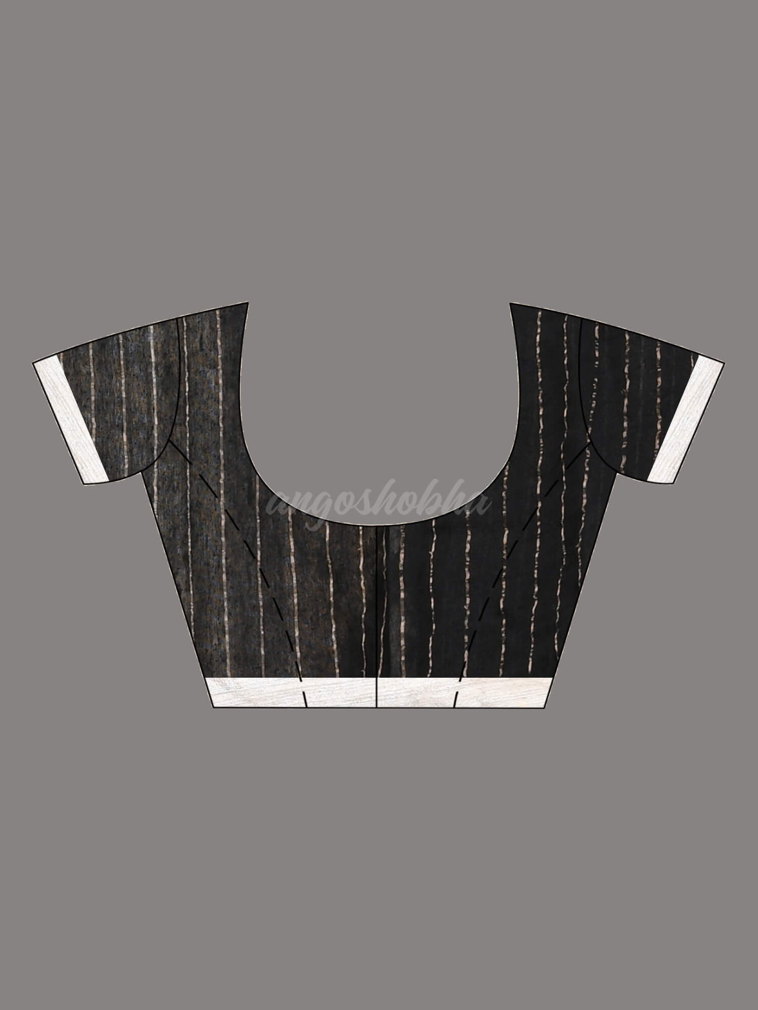 Beige Matka Silk Black Taidai Jacquard Saree blouse