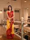 Yellow Matka Silk Red Taidai Jacquard Saree
