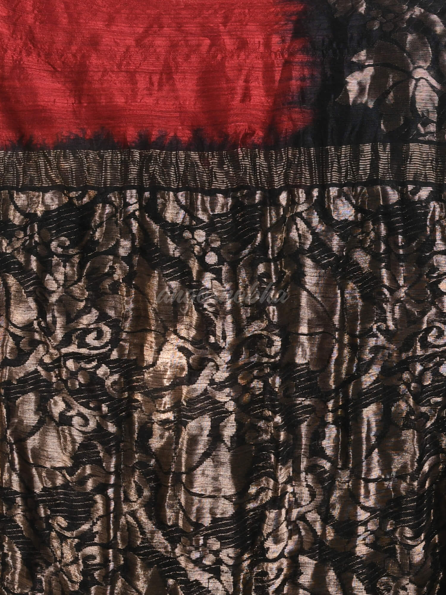 Maroon Matka Silk Black Taidai Jacquard Saree