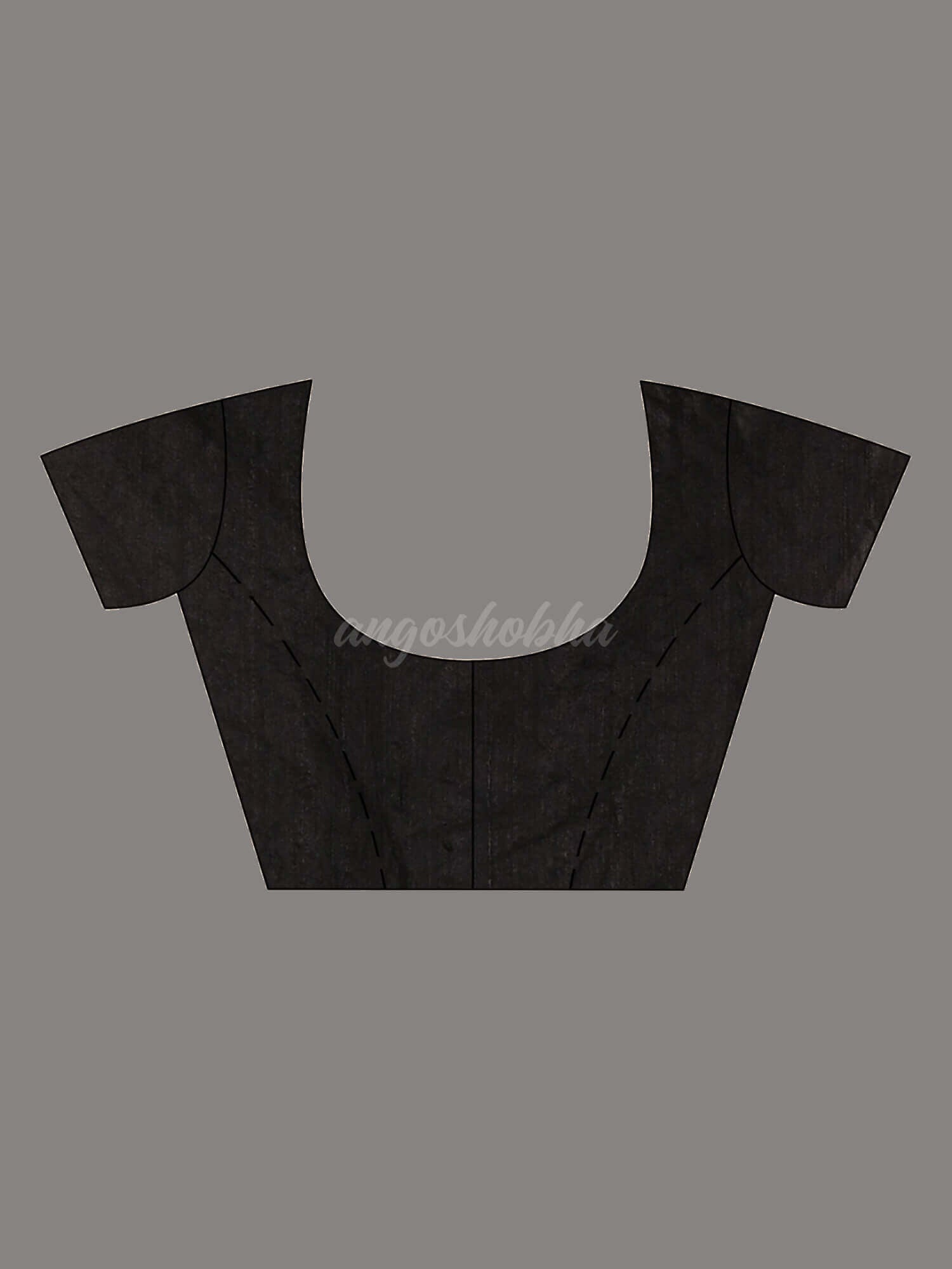 Black Silk Matka All Body Buti Handwoven Saree blouse