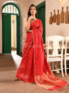 Red Silk Matka All Body Buti Handwoven Saree