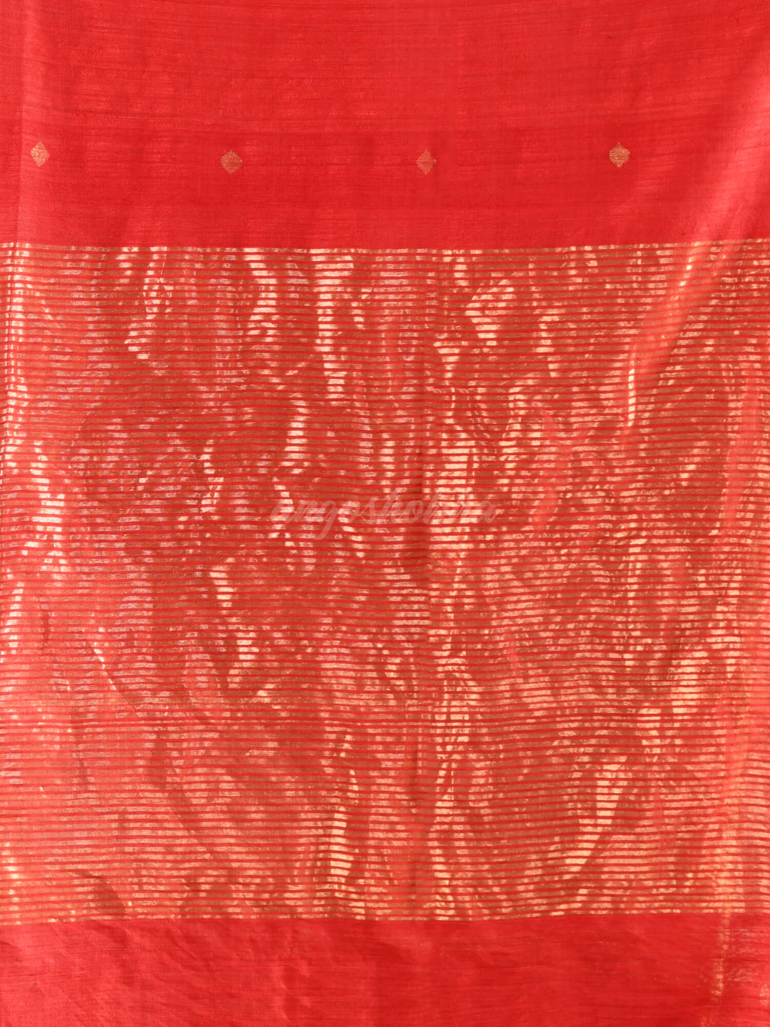 Red Silk Matka All Body Buti Handwoven Saree