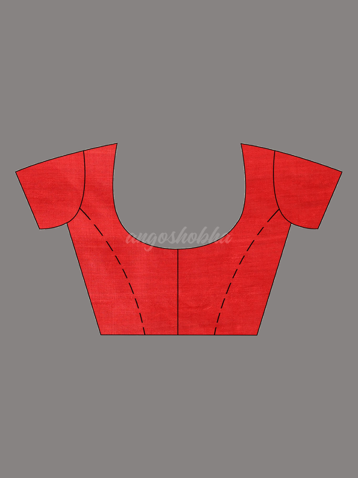 Red Silk Matka All Body Buti Handwoven Saree blouse