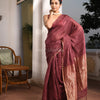 Dark Mauve Silk Matka All Body Buti Handwoven Saree