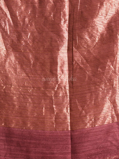 Dark Mauve Silk Matka All Body Buti Handwoven Saree