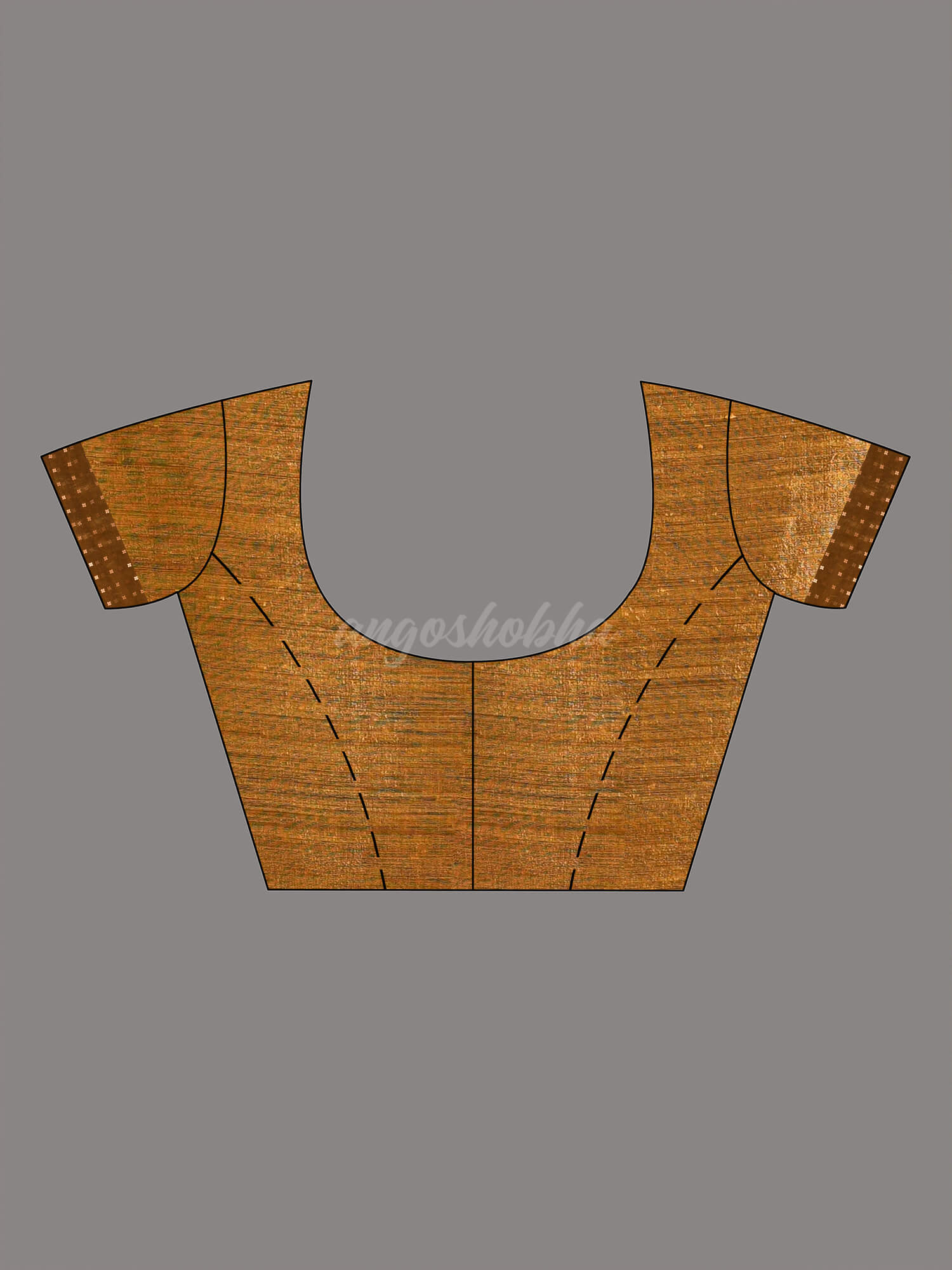 Mustard Silk All Body Sequence Work Handwoven Muslin Saree blouse