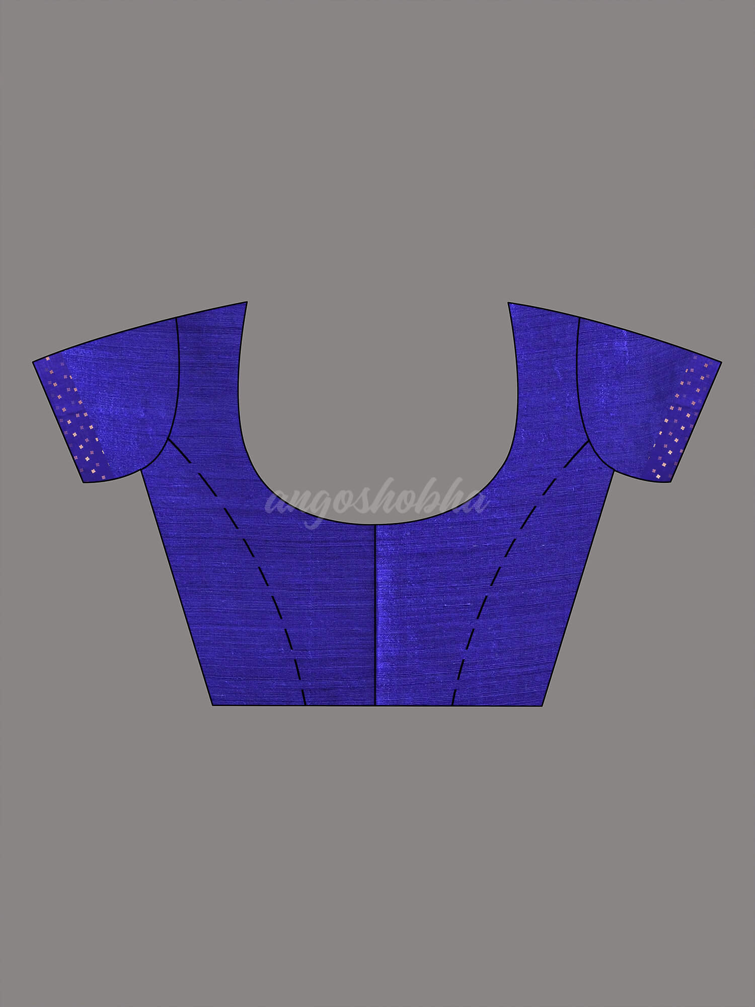 Blue Silk All Body Sequence Work Handwoven Muslin Saree blouse