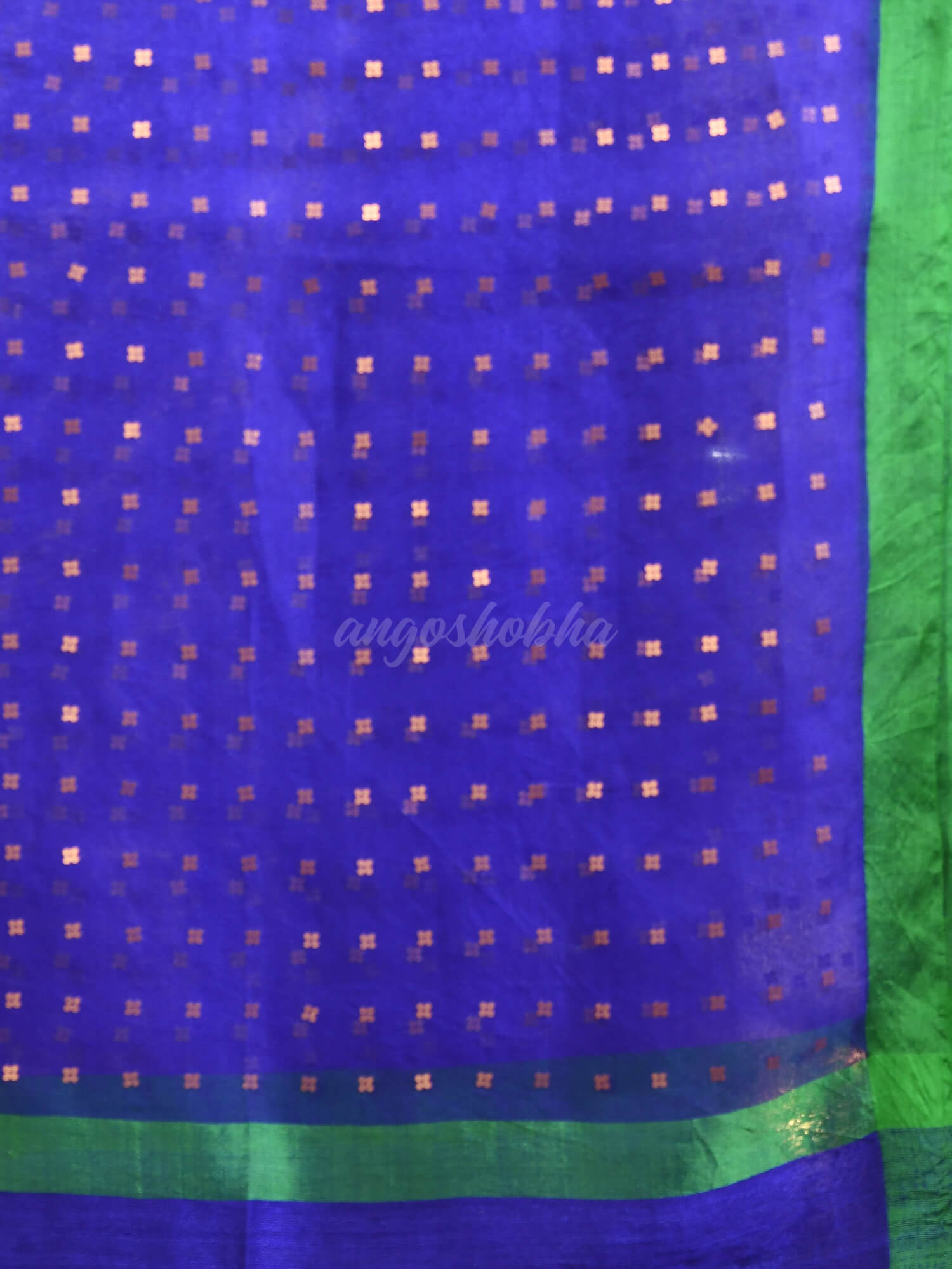 Blue Silk All Body Sequence Work Handwoven Muslin Saree