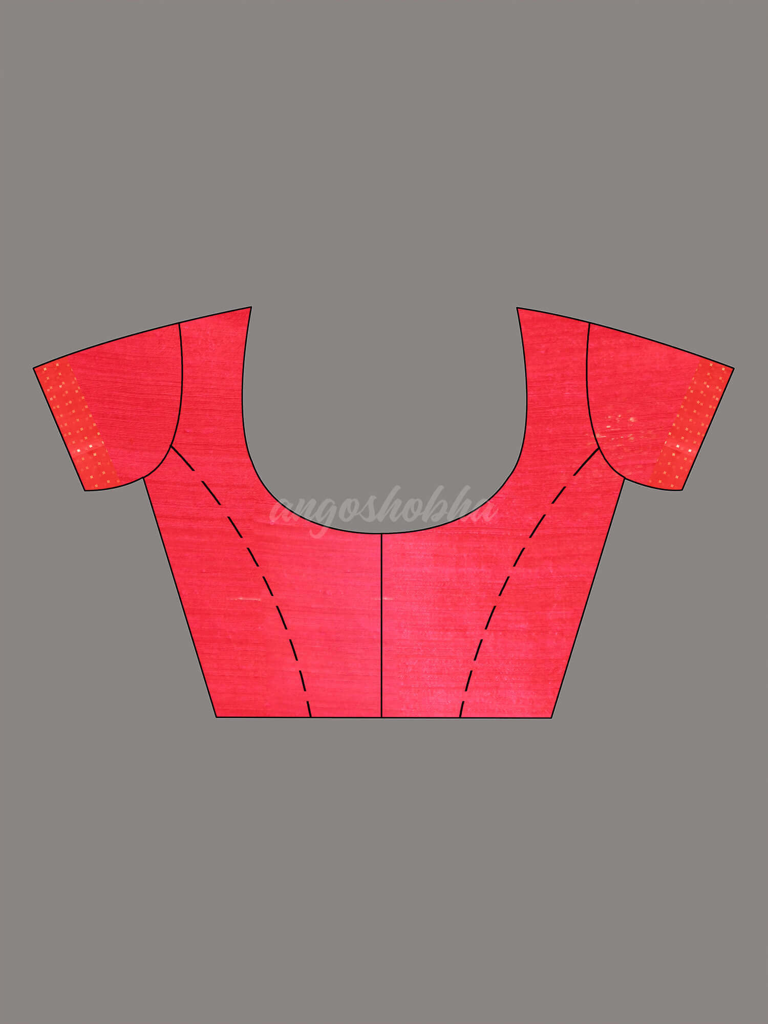 Tomato Red All Body Sequence Work Handwoven (rokto joba blouse) Muslin Silk Saree blouse