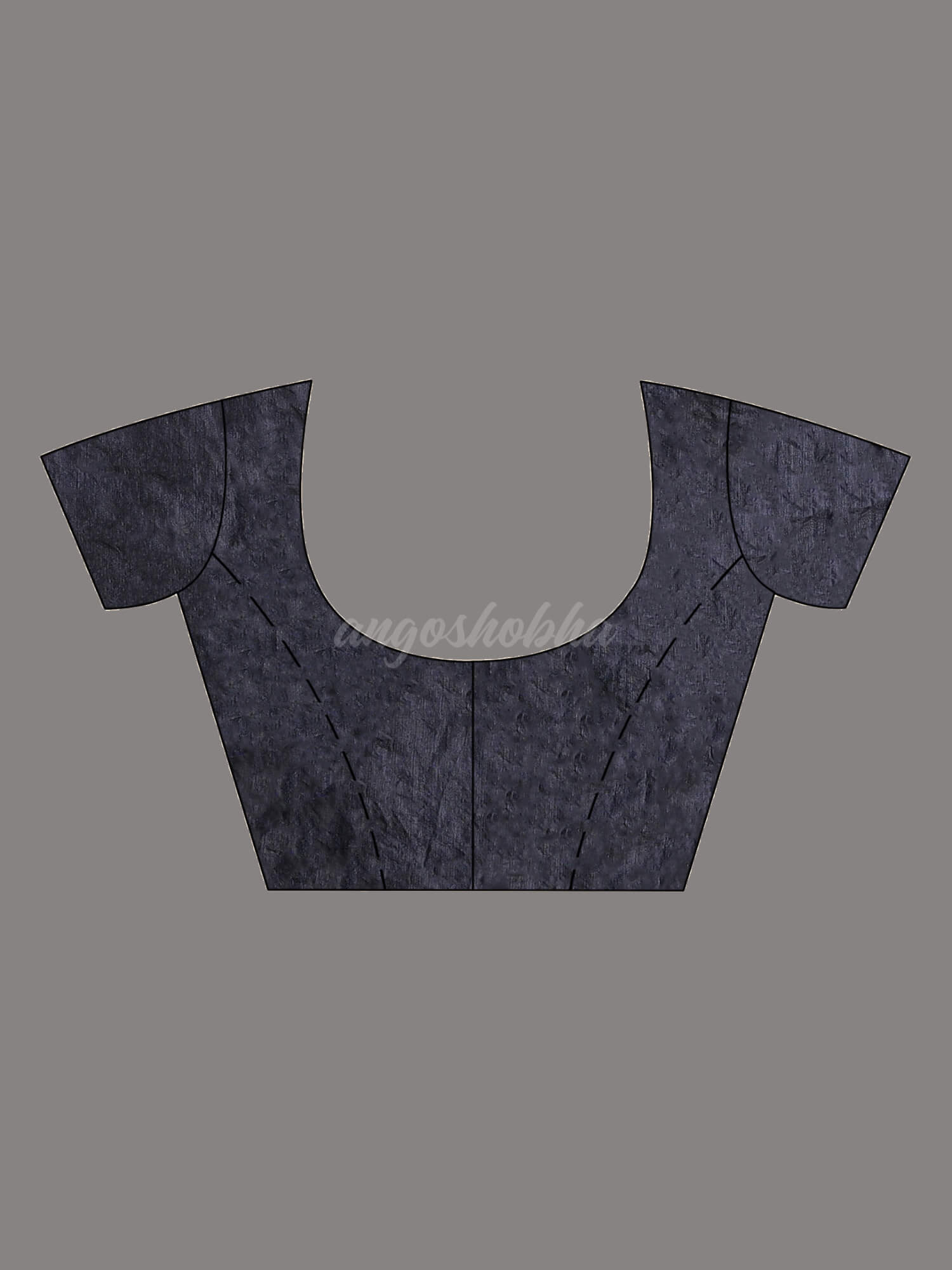 Dark Chocolate Tussar All Body Zari Check Handwoven Saree blouse