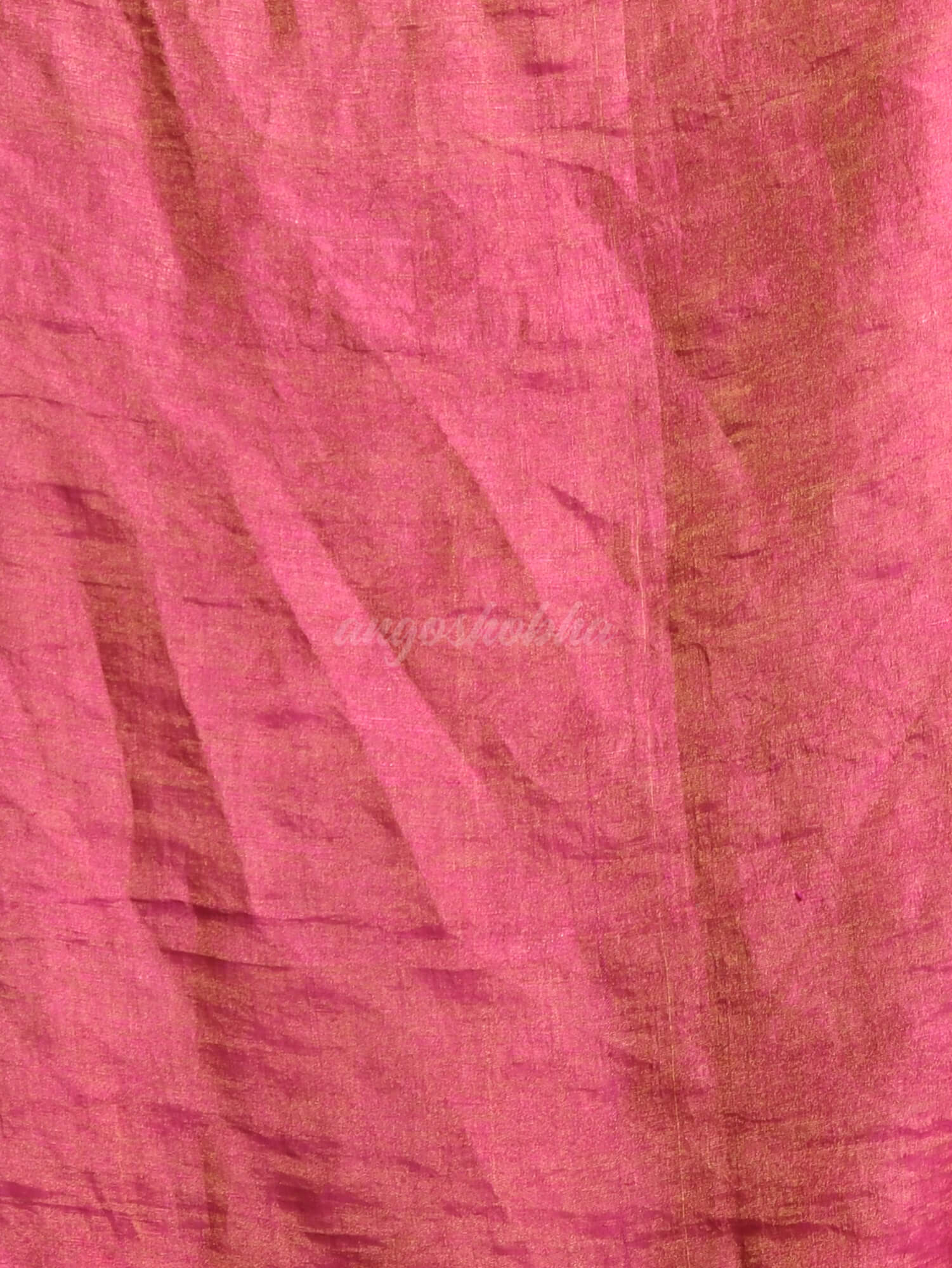 This is Yellow & Orange Zari Linen Dry Half And Half Handwoven Saree