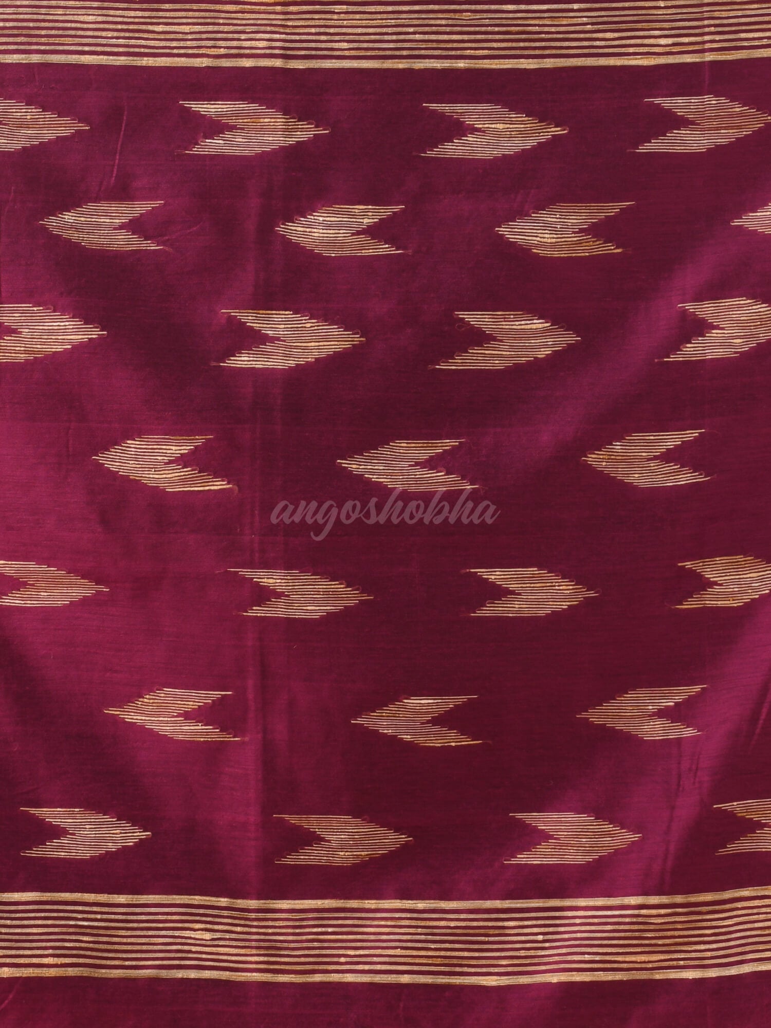 Magenta Cotton Blend Handloom Saree