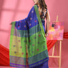Blue Cotton Blend All Body Buti Handloom Saree
