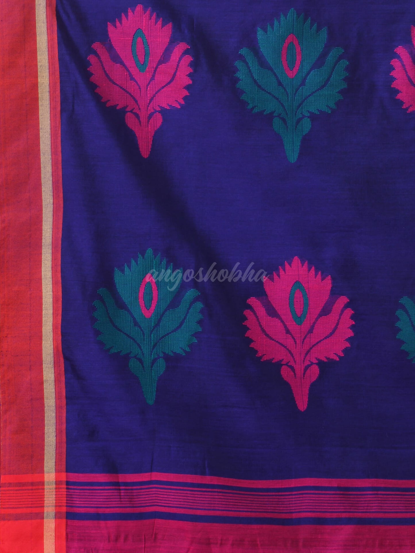 Fandango Pink Cotton Blend Jacquard Work Handloom Saree