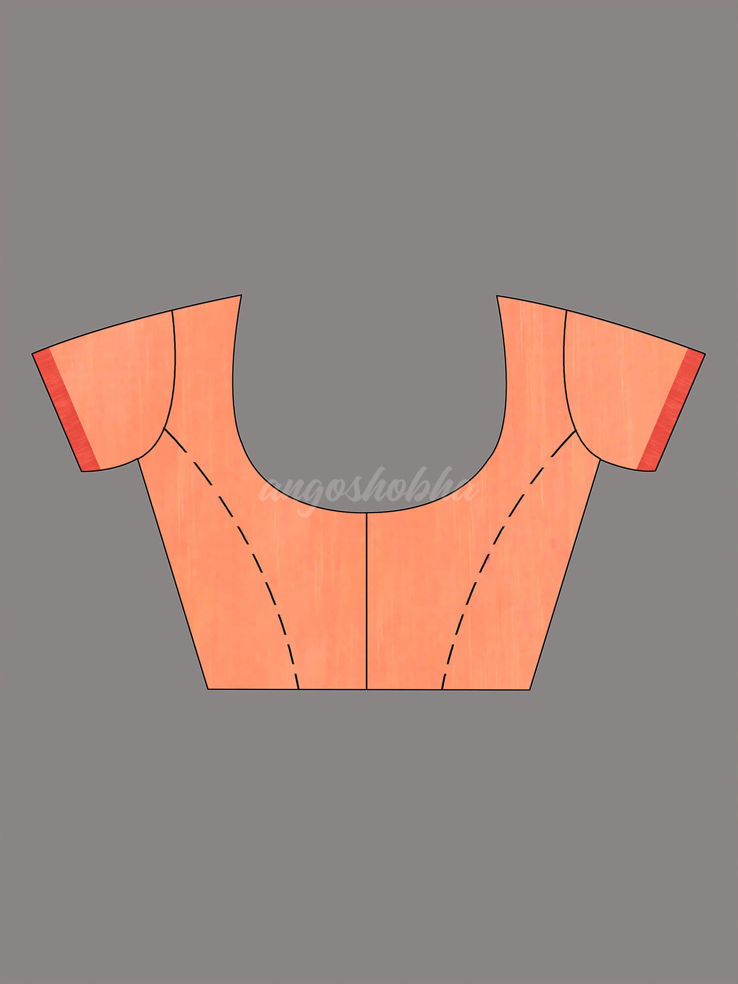 Peach Cotton Blend Jacquard Handloom Saree