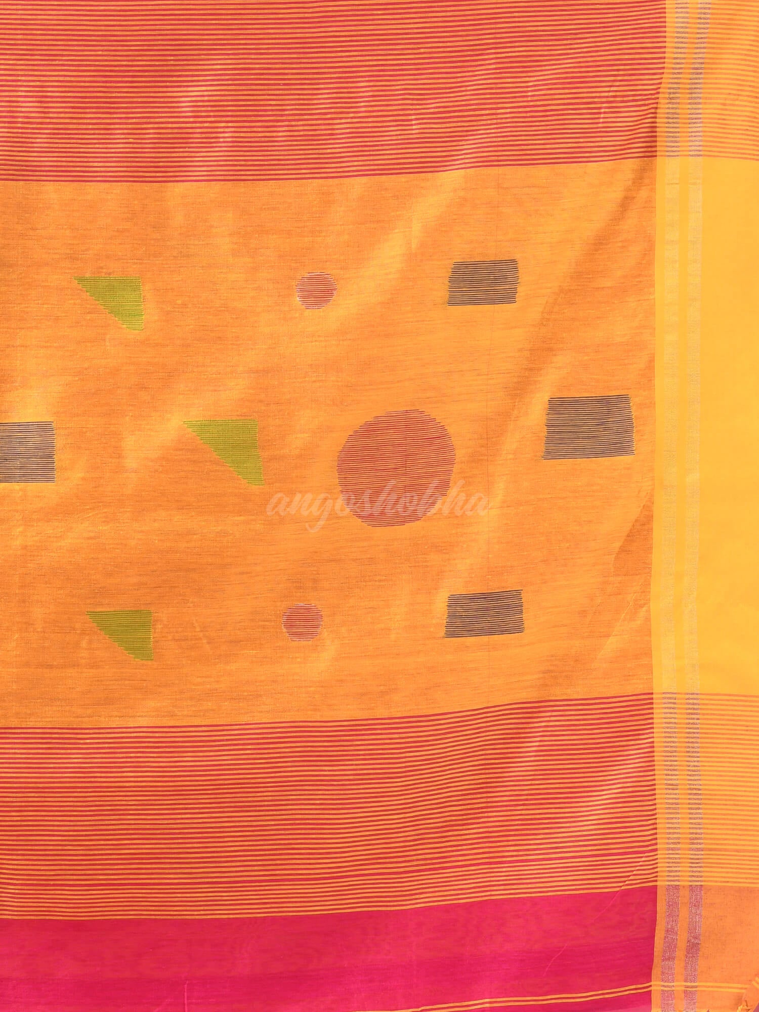 Pink Cotton Blend All Body Buti Handloom Saree