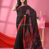 Black Cotton Kantha Stitch Handloom Saree