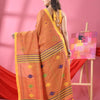 Rust  Cotton All Body Buti Handloom Saree