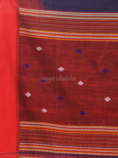 Dark Blue Cotton Tie Dye Handloom Saree