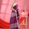 Purple Cotton All Body Plus Buti Handloom Saree