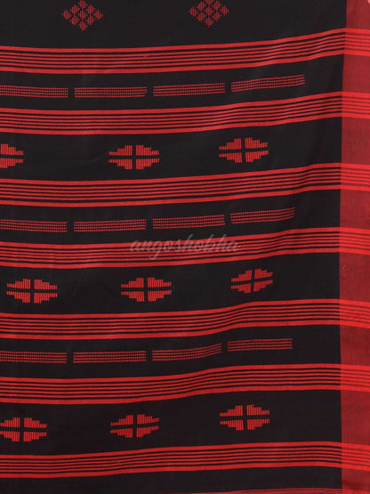 Black Cotton All Body Buti Handloom Saree