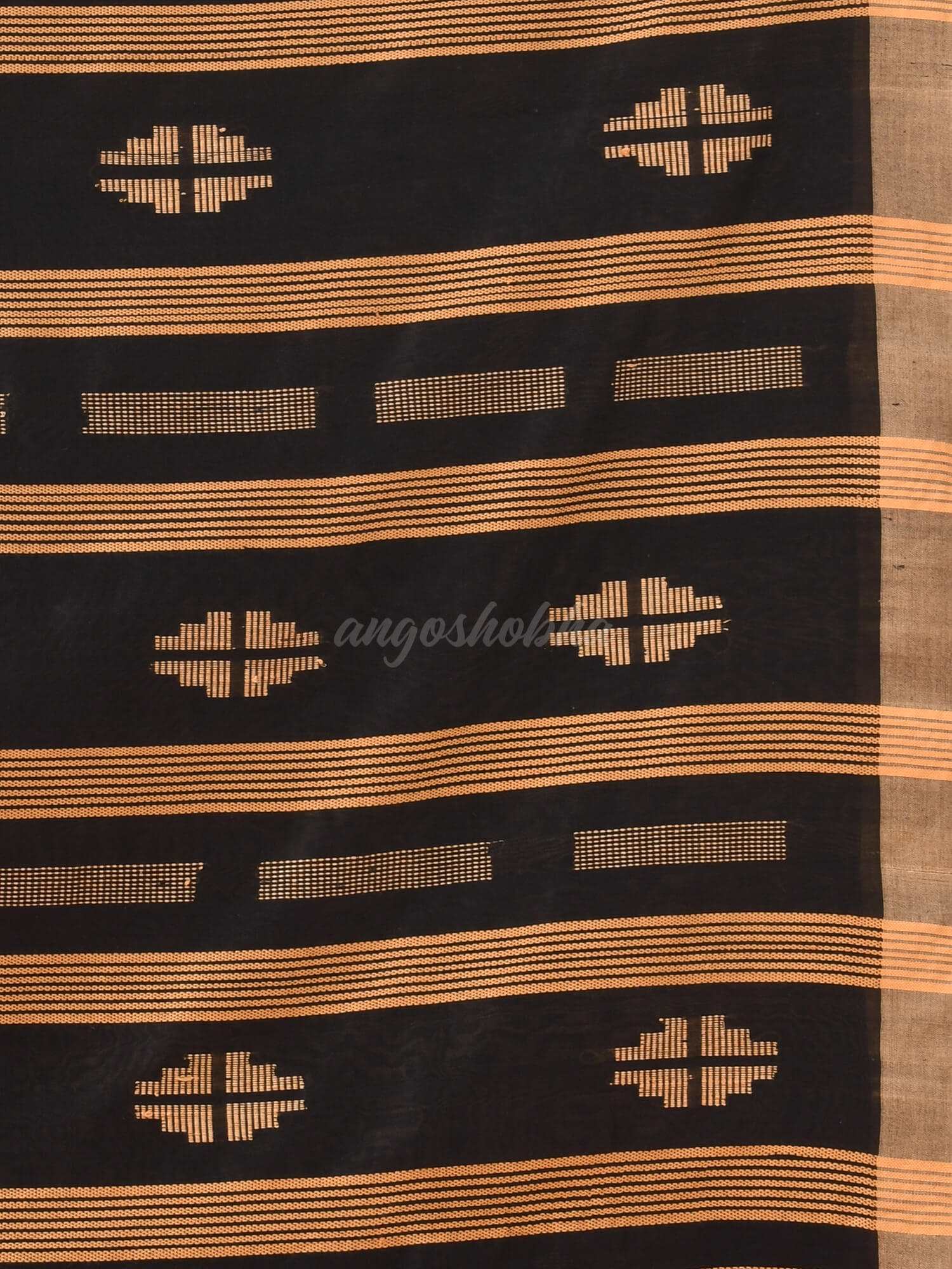 Black Cotton All Body Buti Handloom Saree