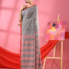 Grey Cotton All Body Buti Handloom Saree