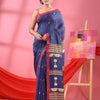 Navy Blue Cotton All Body Kantha Buti Handloom Saree