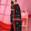 Black Cotton All Body Hut Motive Handloom Saree