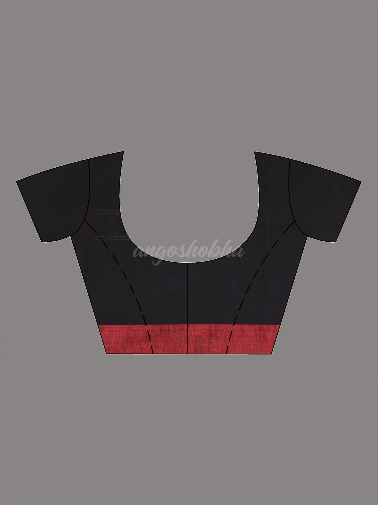 Black Cotton All Body Hut Motive Handloom Saree