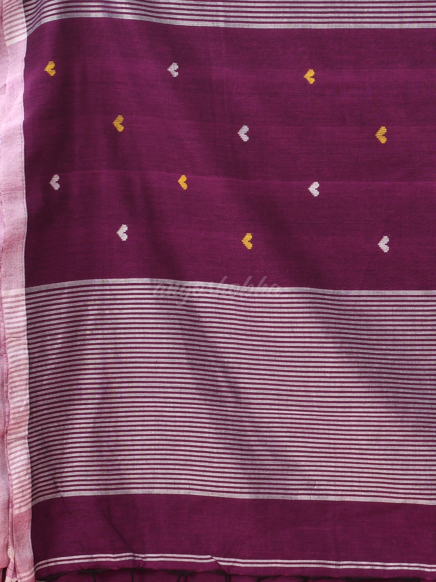Purple Cotton All Body Love Buti Handloom Saree