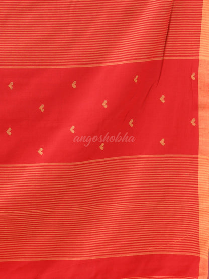 Red Cotton All Body Love Buti Handloom Saree